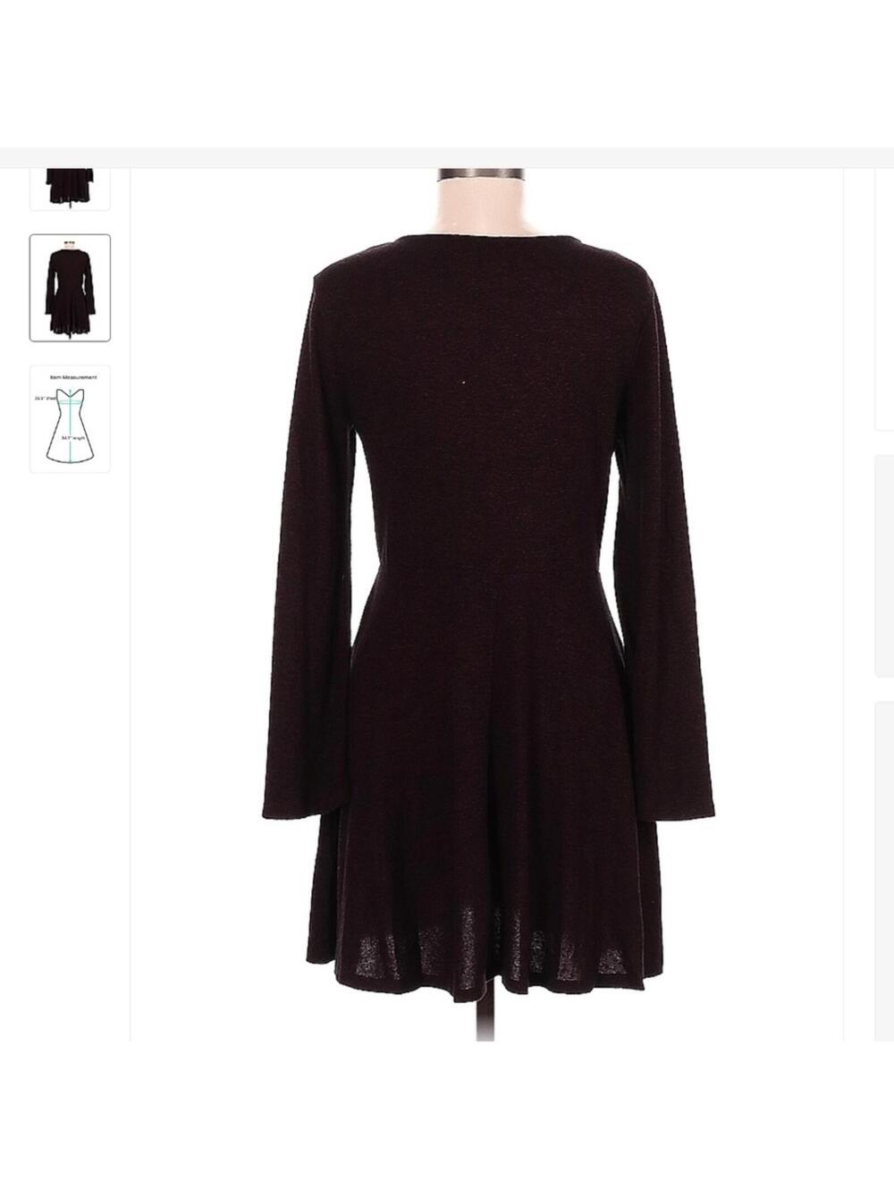 Express Heather Burgundy Wrap Top Dress - Sz Medium - Picture 2 of 3
